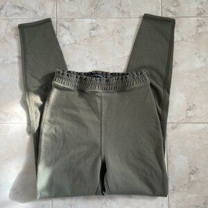 NEW Abercrombie & Fitch Green Cotton Leggings Ankle Pants Women XS